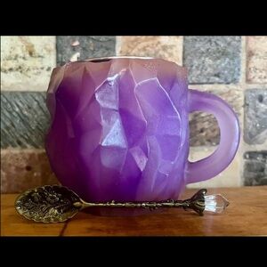 Faux amethyst mug with ornate stirring spoon